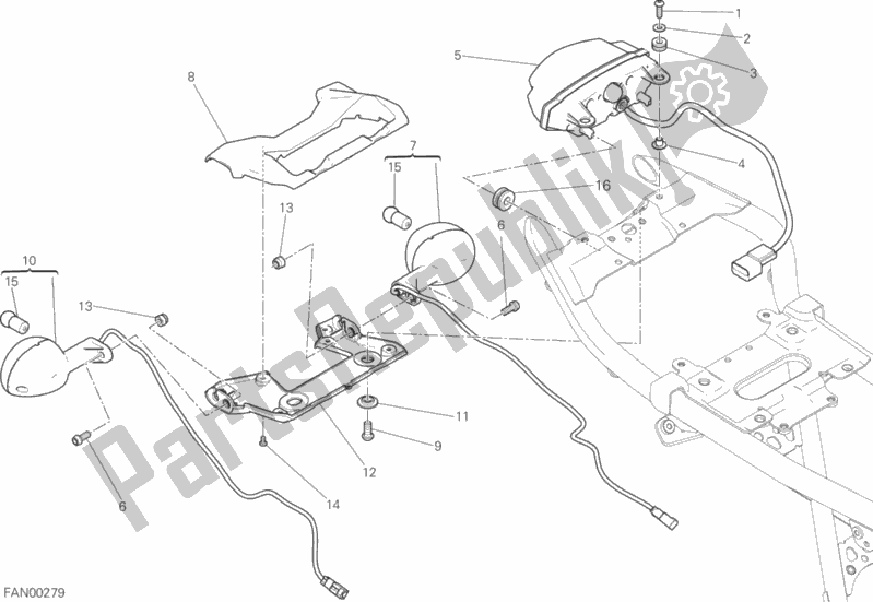 Tutte le parti per il Fanale Posteriore del Ducati Scrambler Flat Track Brasil 803 2016